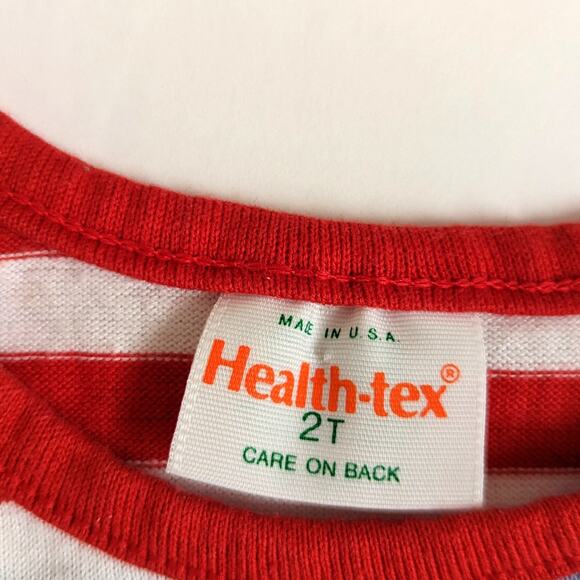 Vintage Healthtex Tank Top Boys Size 18-24m Red Ringer Stripe - Picture 4 of 5